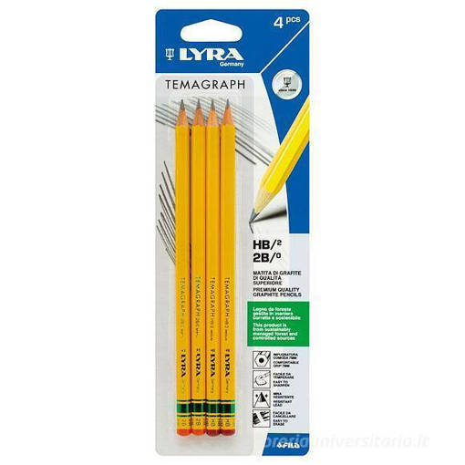 Fila - Lyra - Matita Temagraph 2 x HB e 2 x 2B L1148003