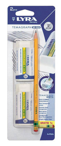 Fila - Lyra - Gomma Temagraph No-Sign 2 pz + matita HB L011000