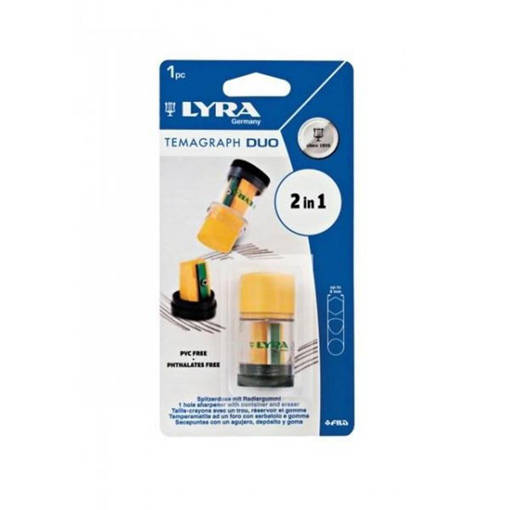 Fila - Lyra - Temperamatite a un foro con serbatoio e gomma Temagraph Duo L7308003