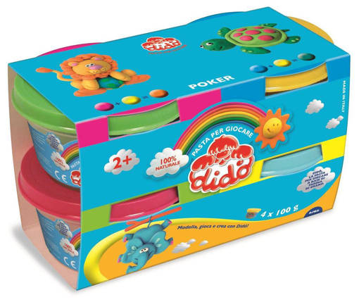 Fila - Didò - Barattolo 4 x 100 gr Verde Giallo Magenta Ciano F390700