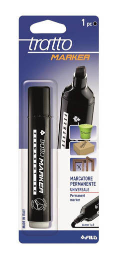 Fila - Tratto - Marcatore permanente Marker punta scalpello 1 pz nero F044203