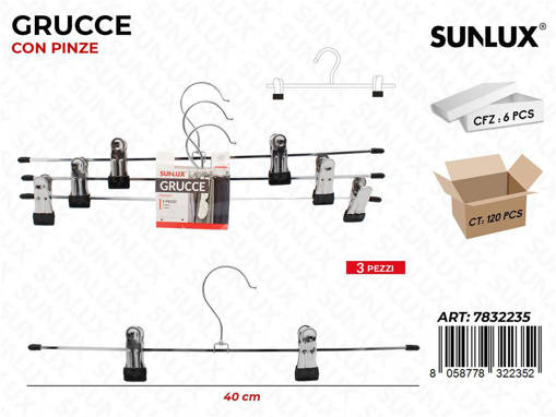Sunlux GRUCCE C/ PINZE 40CM 3PCS /PZ DA 6**
