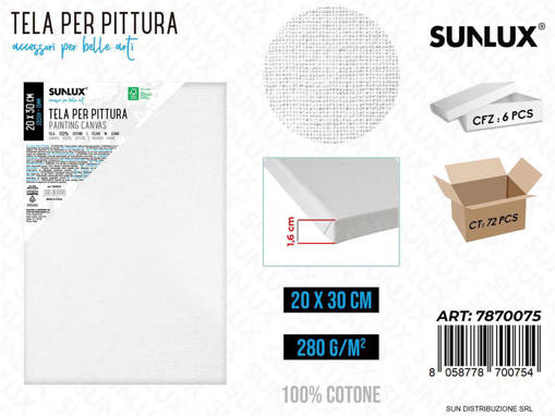 Sunlux - Tela Per Pittura 20*30Cm 16Mm 280Gr /Pz Da 6** 7870075
