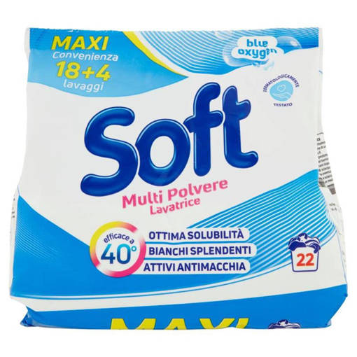 Soft Detersivo Polvere lavatrice 22 mis.Blue Oxygen igienizzante