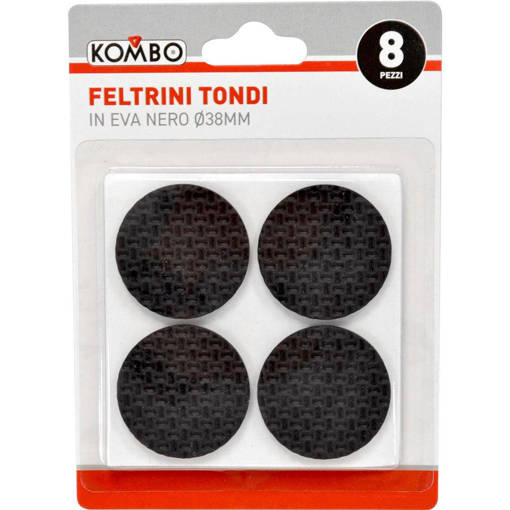 Kombo Set 8 Pz Feltrini Tondiin Eva Nero Diametro 38Mm