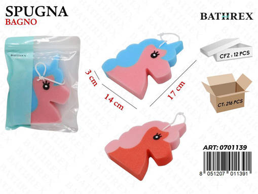 Bathrex Spugna Corpo Unicorno 17*14*3