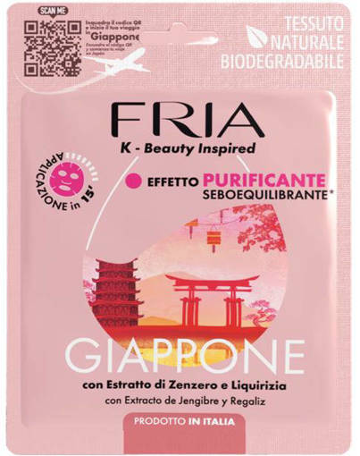 Fria Maschera Viso in Tessuto Naturale Purificante Con zenzero e Liquirizia Giappone