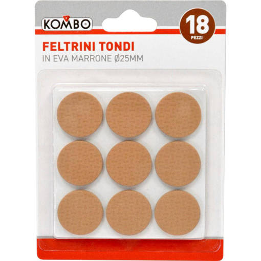 Kombo Set 18 Pz Feltrini Tondi In Eva Marrone 25Mm