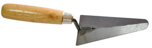 Kombo Cazzuolino A Punta Tonda Da 120Mm , Manico In Legno