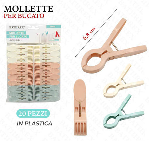 Bathrex Mollette Color Pastello 6.8Cm 20Pz