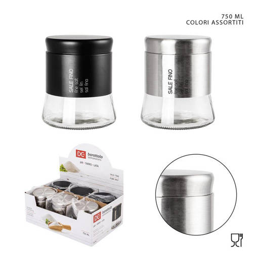 Dc Casa Barattolo Sale Fino 750Ml Argento/Nero