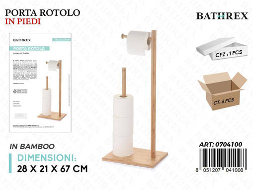 Bathrex Portarotolo Bambu 28*21*67Cm