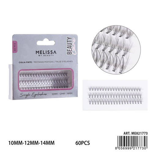 Melissa Ciglia Finte Indiv. 10-12-14Mm 60Pz Bl.