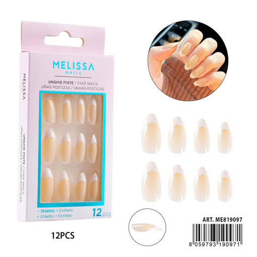 Melissa Unghie Finte French 12Pz Mandorla
