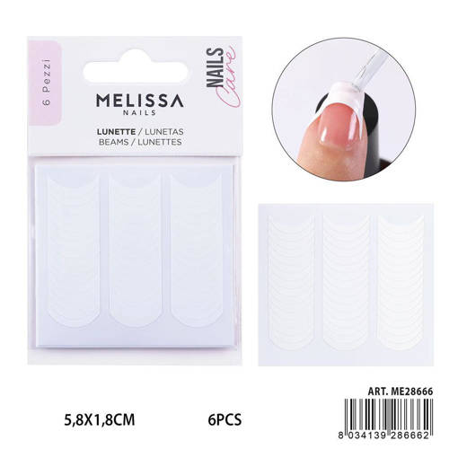 Melissa French Manicure Lunette 5.8X1.8Cm 6Pz