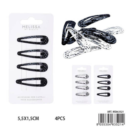 MELISSA CLIP CAPELLI 5.5X1.5CM 4PZ -