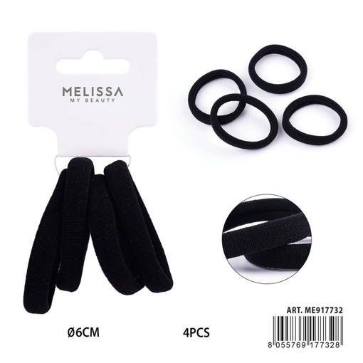 MELISSA ELASTICO CAPELLI 6.5CM 4PZ NE