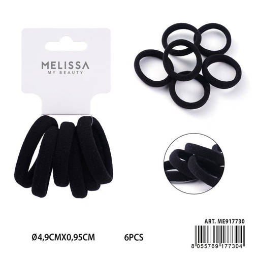 MELISSA ELASTICO CAPELLI 5CM 6PZ NERO