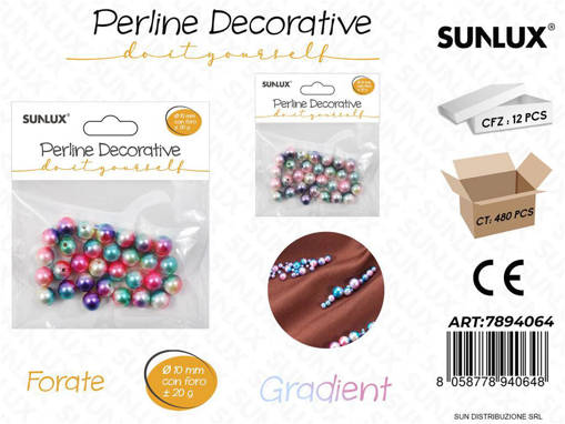 Perline Dec. Forate Gradient D.10Mm 20G /Pz Da 12**