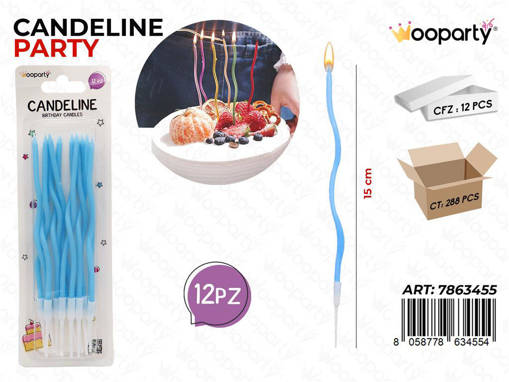 WOOPARTY CANDELINE CELESTE 12PCS 15CM /PZ DA 12**
