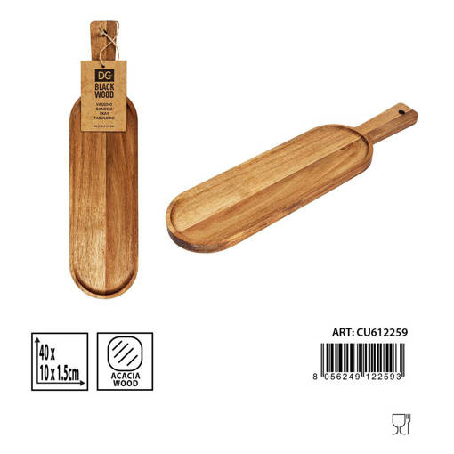 Dc Casa B/Wood Vassoio Acacia C/Man. 40X10X1.5Cm