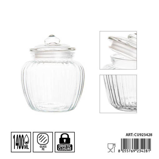 Dc Casa Baratt.Ermetico Vetro 1400Ml D14X16.9Cm