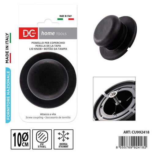Dc Casa Pomello Coperchio A Vite In Pp Nero