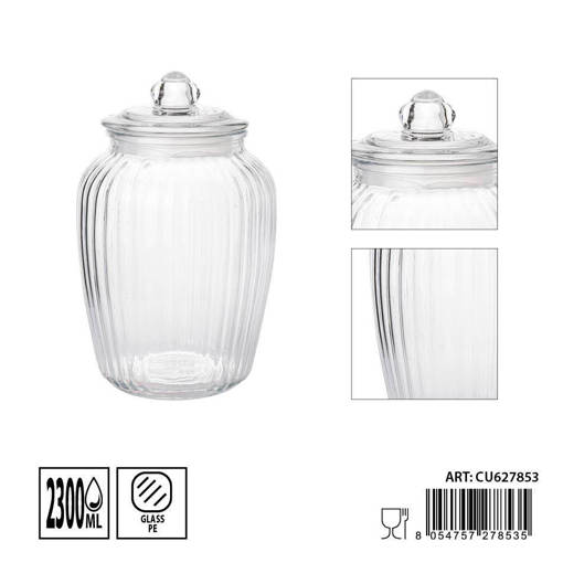 Dc Casa Barattolo Vetro C/Cop.2300Ml 14X24Cm