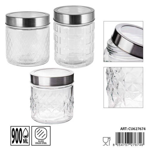 Dc Casa Barattolo Vetro 900Ml 11.2X11.2X12.8Cm
