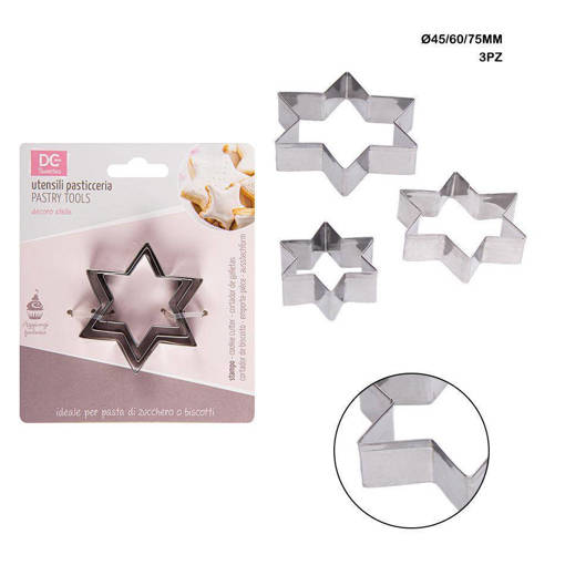 Dc Casa Stampo Dolci Acciaio Stell 4.5-6-7.5Cm 3Pz