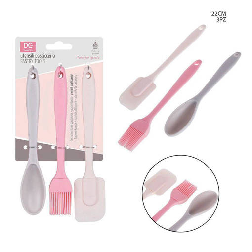 Dc Casa Spatola+Pennello+Cucchiaio Silicone 3Pz