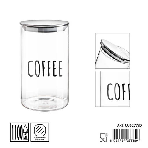 Dc Casa Baratt.Vetro C/Cop.1100Ml 10X17.5 Coffee