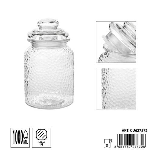 Dc Casa Barattolo Vetro C/Cop.1000Ml 11X19Cm