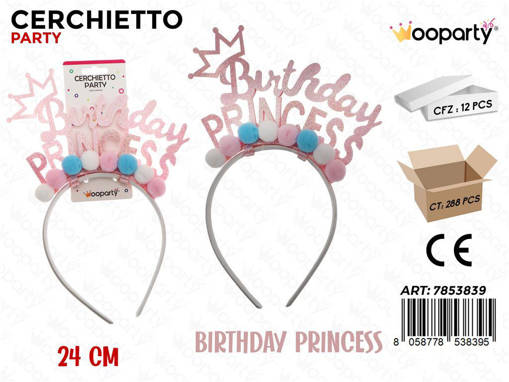Wooparty  Cerchietto Compl. Princess 24Cm /Pz Da 12**