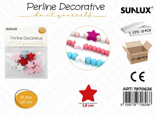 Perline Decorative Col. Ass.1.8Cm 10Pcs /Pz Da 12**
