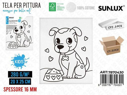 Sunlux - Tela Per Pittura 20*25Cm 16Mm 280Gr /Pz Da 3** 7870430