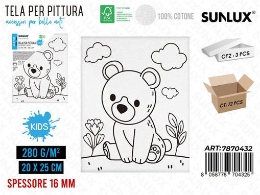 Sunlux - Tela Per Pittura 20*25Cm 16Mm 280Gr /Pz Da 3** 7870432