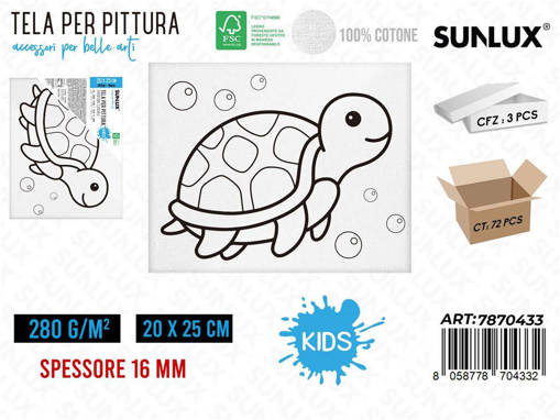 Sunlux - Tela Per Pittura 20*25Cm 16Mm 280Gr /Pz Da 3** 7870433