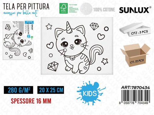 Sunlux - Tela Per Pittura 20*25Cm 16Mm 280Gr /Pz Da 3** 7870434
