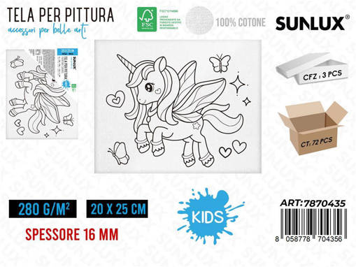 Sunlux - Tela Per Pittura 20*25Cm 16Mm 280Gr /Pz Da 3** 7870435