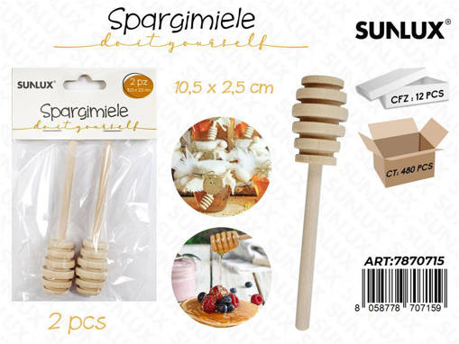 Spargimiele In Legno 2Pcs 10.5*2.5Cm /Pz Da 12**