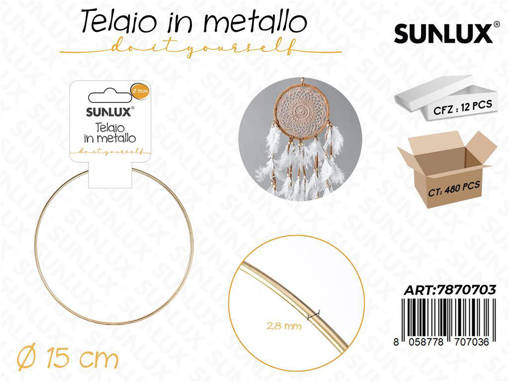 TELAIO INETALLO ORO 15CM 2 8 MM
