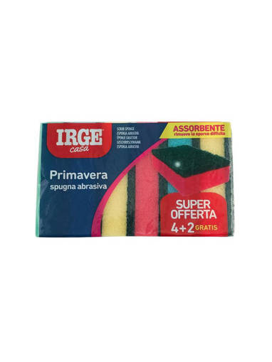 Irge Spugna Abrasiva Primavera, 6 pezzi