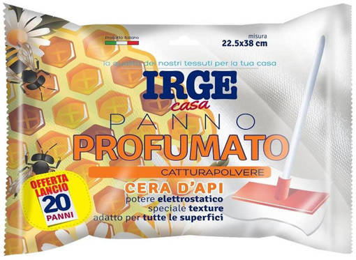 Irge Panno Catturapolvere Profumato, Cera D'Api, 20 Panni, 22.5x38 cm
