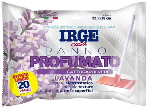 Irge Panno Catturapolvere Profumato, Lavanda, 20 Panni, 22.5x38 cm