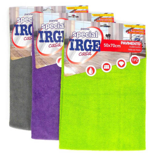 Irge Microfibre Pannopiu Pavimenti, 50x70 cm, 1 pezzo, Colori Assortiti
