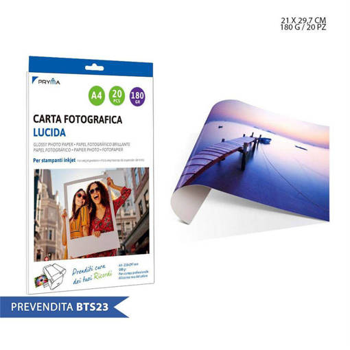 Pryma Carta Fotografica Lucida A4 180G 20Ff Bl. 0142712