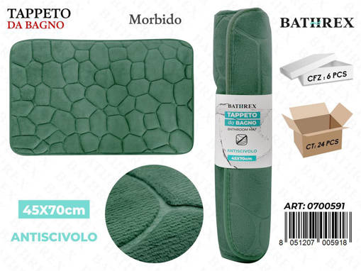 Bathrex Tappeto Da Bagno 45*70Cm Verde Ottanio