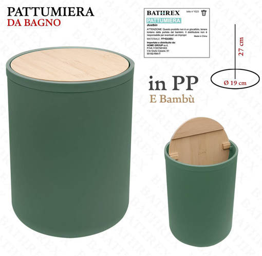 Bathrex L.Bambu' Pattumiera Verde Ottanio
