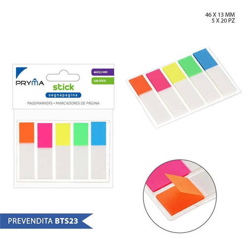 Pryma Stick Segnapagina 46X13Mm 100Ff 5Pz Bl. 0202548